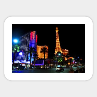 Eiffel Tower Paris and Ballys Hotel Las Vegas America Sticker